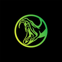 Green viper snake vector logo