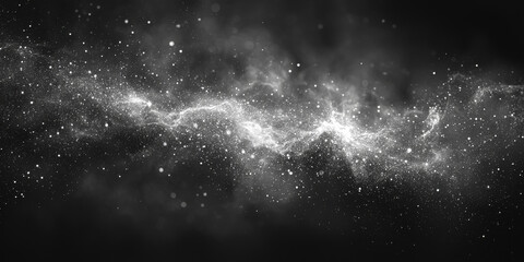 Obraz premium Abstract white and grey glow on black background.