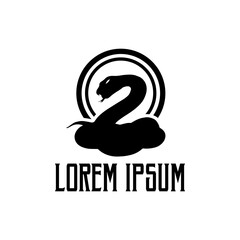 Snake silhouette vector logo template