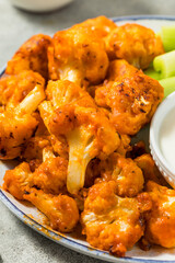 Roasted Homemade Baked Buffalo Cauliflower Wings