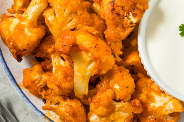 Roasted Homemade Baked Buffalo Cauliflower Wings