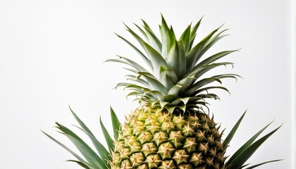 Fototapeta premium A fresh pineapple displayed against a white background, highlighting its texture and shape.