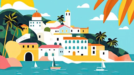  Illustrations of Buildings and Areas for Famous Tours in Italy, Generative AI