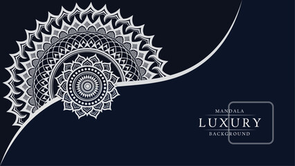 Luxury Mandala Background with white silver mandala style