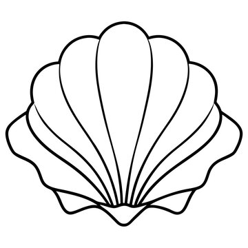 recommend clip art: seashell outline coloring book page line art drawing