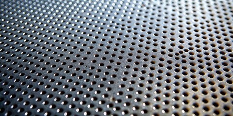 Abstract close up of metal surface with tiny perforations