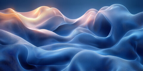Fototapeta premium Abstract blue and pink waves flowing and blending together.