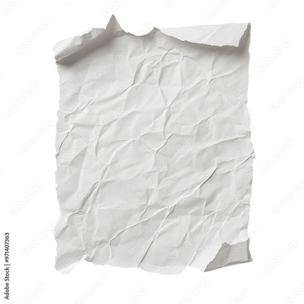 Canvas Prints crumpled white paper on a plain background isolated transparent