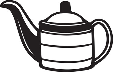 Obraz premium a black and white illustration of a teapot