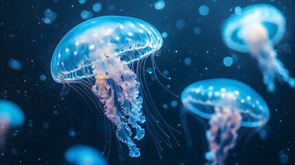 Bioluminescent Ballet: A Jellyfish Swarm