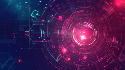 Abstract Digital Art: Glowing Lines and Shapes