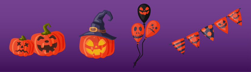 set of halloween icons, Halloween festival cute illustration
