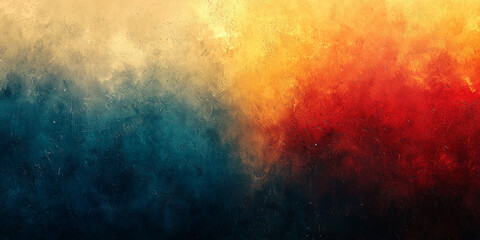 Fototapeta premium Abstract art with fiery orange, yellow, and red hues fading into cool blues.