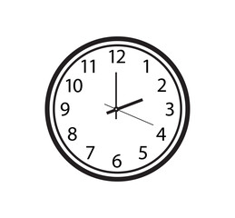 Wall clock. Simple wall clock. Classic design wall clock. Analog clock. time icon. Vector illustration