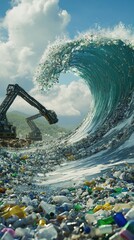 Innovation in Ocean Waste Management: Robotic Recycling of Plastic-Ridden Waves in Ultra Realistic Scene