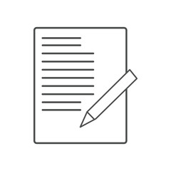 writing icon vector illustration. line and glyph version, Sheet of paper and pencil outline and filled vector sign.Symbol,logo illustration. Contract paper and pen simple line vector icon.Eps file 48.