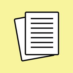 Stack Of Paper icon. isolated on yellow background. Simple and editable paper icons. Modern icon vector illustration. Paper documents icons. Linear File icons. Vector illustration. Eps file 52.