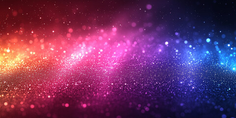 Fototapeta premium Sparkling glitter in a gradient of warm and cool colors.