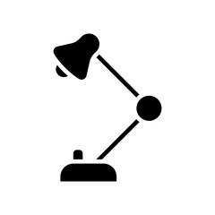 Adjustable Table Lamp Icon - Modern Desk Lighting Illustration for Home and Office Decor, Interior Design Element, Minimalist Line Art Lampshade Graphic, Workspace Accessory