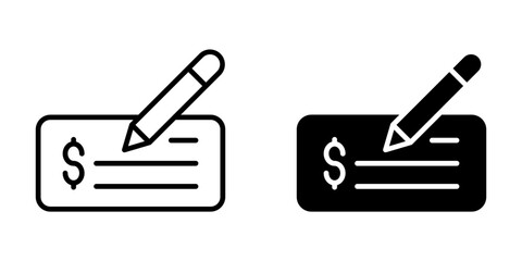Bank Check Icon - A Simple, Editable Vector Graphic for Financial Transactions