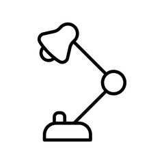 Adjustable Table Lamp Icon - Modern Desk Lighting Illustration for Home and Office Decor, Interior Design Element, Minimalist Line Art Lampshade Graphic, Workspace Accessory