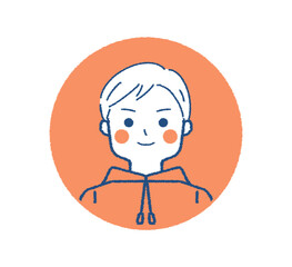 男性の顔アイコン 人物のイラスト素材