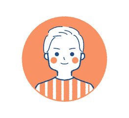男性の顔アイコン 人物のイラスト素材