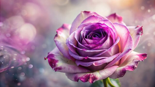 Blurred rosa purple splash climber rose with vibrant hues, bred by Tom Carruth in 2009