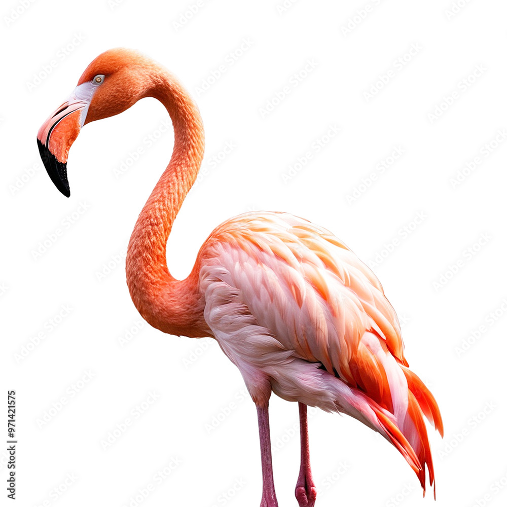 Wall mural flamingo isolated on a transparent background