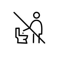 Toilet line icon set. WC outline sign. Man, woman, bathing symbol