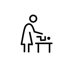 Toilet line icon set. WC outline sign. Man, woman, bathing symbol