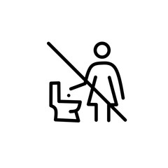Toilet line icon set. WC outline sign. Man, woman, bathing symbol