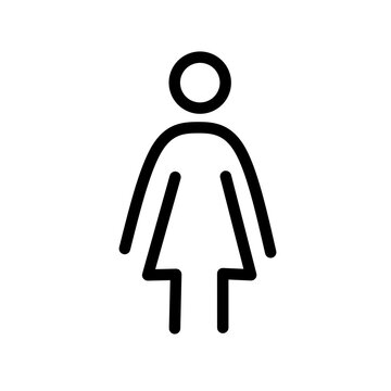Toilet line icon set. WC outline sign. Man, woman, bathing symbol