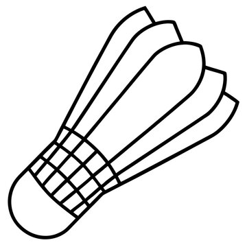recommend clip art: shuttlecock outline coloring book page line art drawing