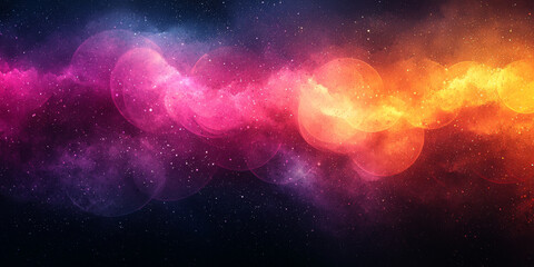 Obraz premium Abstract cosmic nebula with pink and orange hues.