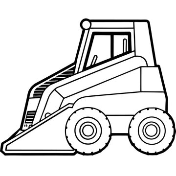 recommend clip art: skid steer loader machine outline coloring book page line art drawing