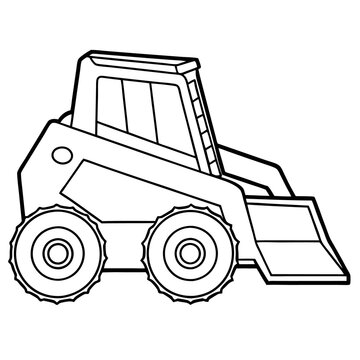 black and white skid steer loader clip art preview