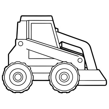 black and white skid steer loader clip art preview