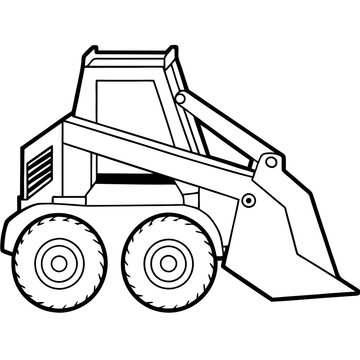 recommend clip art: skid steer loader machine outline coloring book page line art drawing