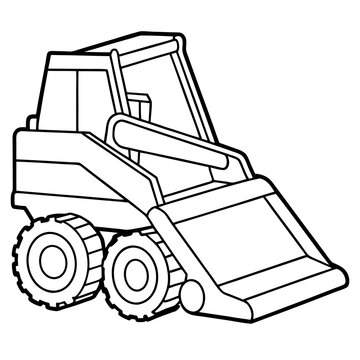 recommend clip art: skid steer loader machine outline coloring book page line art drawing