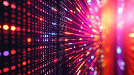 Close-up of a wall of lights