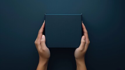 Naklejka premium The Hands Holding a Box