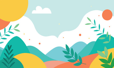 Obraz premium Abstract hand drawn tropical background