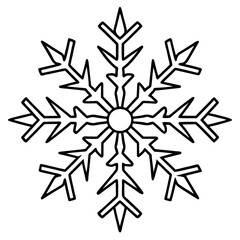 snowflake outline coloring book page line art drawing