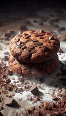 Fototapeta premium Delicious Chocolate Chip Cookies Close-Up for Cookie Day Celebrations