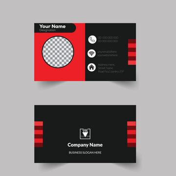 Recent Creative Corporate Red White Present Design Elegant Modern Luxury Fleshpots Personal Visiting Card Black Company Logo Clean Futuristic Double-sided Modern Professional Business Card Template 