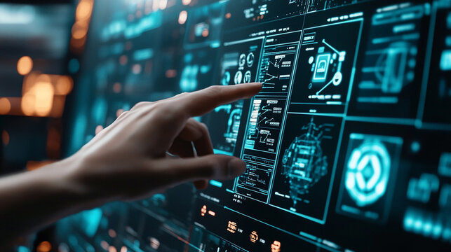 Hand touch visual screen to configure automated workflows for customer relationship management.