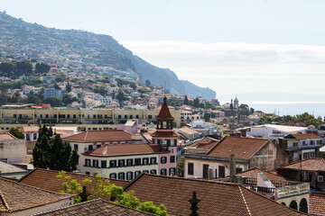 Fototapeta premium Beautiful view of the city on a day. Top view. Funchal. Madeira. Portugal.
