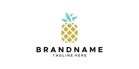 a graphic image with a pineapple theme, on a white background. vector graphic base.