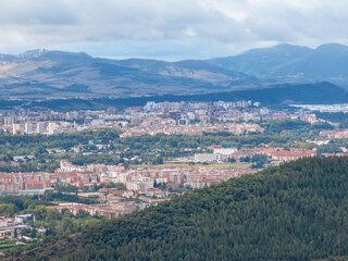 Panoramic of the Pamplona Region, northern neighborhoods. Navarre
